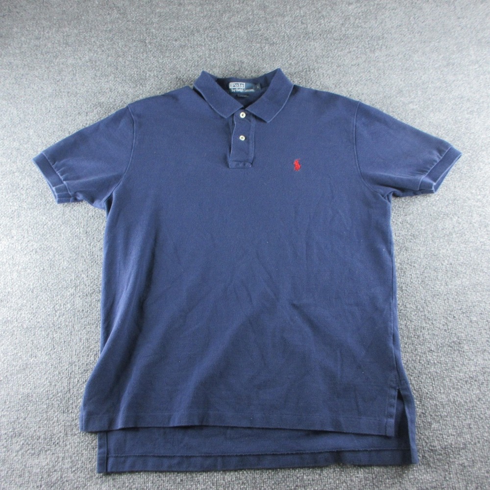 Polo Ralph Lauren Polo Shirt Mens L Blue Short Sleeve Classic Fit Cotton Logo